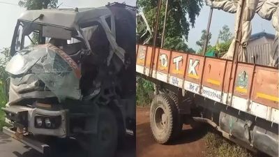 दर्दनाक हादसा : ट्रक और टैंकर में हुई जबरदस्त भिड़ंत, ड्राइवर-हेल्पर की मौके पर मौत, तीन की हालत गंभीर