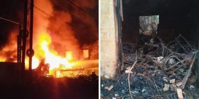 बाइक गोदाम में लगी भीषण आग, 25 बाइक जलकर खाक, लाखों का हुआ नुकसान