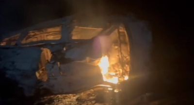 Accident : मौत का तांडव; गहरी खाई में गिरते ही आग का गोला बनी ईको कार, दो युवकों की मौत 