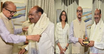 CG : राज्यपाल रमेन डेका ने किया लोकसभा अध्यक्ष&nbsp; बिड़ला का आत्मीय स्वागत