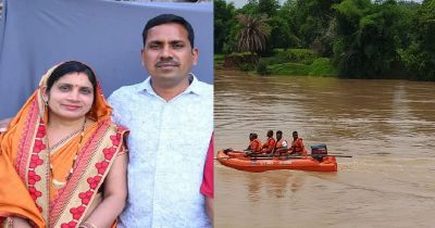 CG &ndash; मौत का सफर : उफनते नाले में बही कार, पति-पत्नी लापता, रेस्क्यू जारी&hellip;