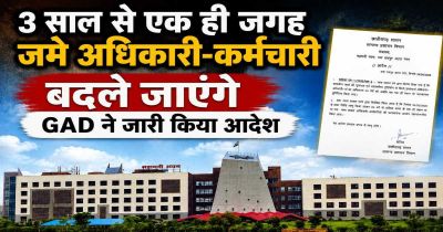 तीन वर्ष से एक ही जगह पर कार्य करने वाले अधिकारी - कर्मचारियों के कार्य में परिवर्तन करने जीएडी ने जारी किया पत्र तीन वर्ष से एक ही जगह पर कार्य करने वाले अधिकारी - कर्मचारियों के कार्य में परिवर्तन करने जीएडी ने जारी किया पत्र