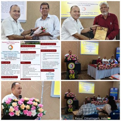 सीजीआईटी रायपुर में छह दिवसीय एआईसीटीई&ndash;अटल फैकल्टी डेवलपमेंट कार्यक्रम का शुभारंभ