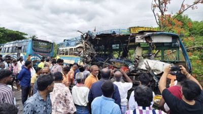 ACCIDENT : दो बसों की आमने-सामने जोरदार भिड़ंत, 6 यात्री की मौत, 28 घायल