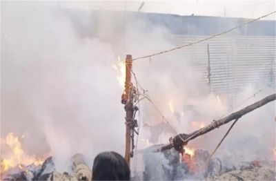 प्रयागराज: माघ मेला में फिर लगी आग, सेक्टर-6 में दो टेंट जलकर राख