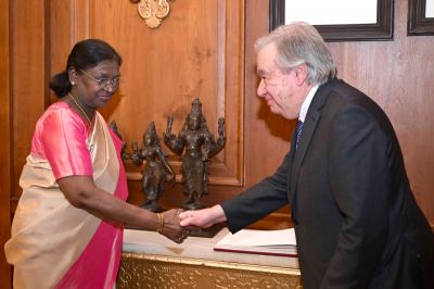 इंडिया एआई इम्पैक्ट समिट 2026 में शामिल हुए एंटोनियो गुटेरेस, राष्ट्रपति मुर्मु से की मुलाकात